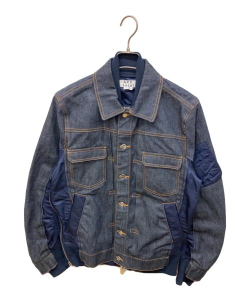 A.P.C.（アーペーセー）A.P.C. (アーペーセー) sacai (サカイ) MA-1ドッキングデニムジャケット インディゴ サイズ:XSの古着・服飾アイテム