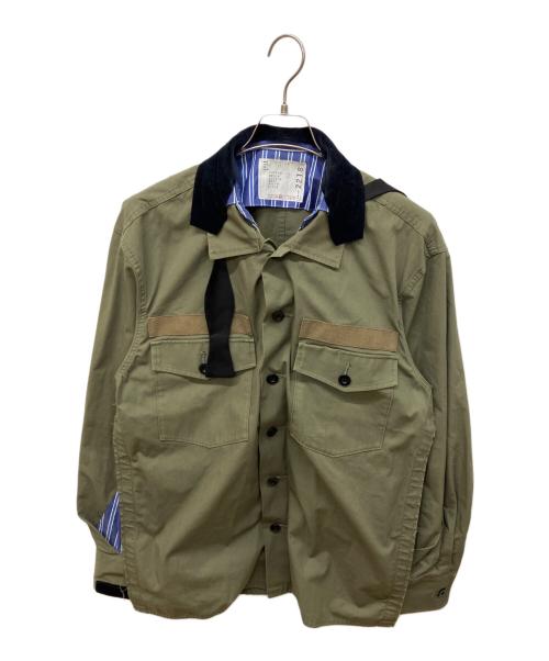 sacai（サカイ）sacai (サカイ) FABRIC COMBO SHRTS インディゴ サイズ:1の古着・服飾アイテム