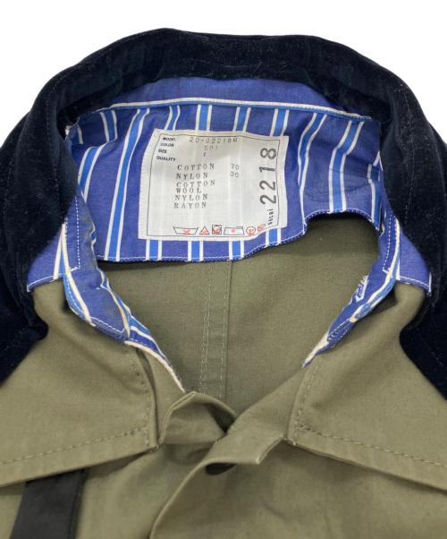 sacai（サカイ）sacai (サカイ) FABRIC COMBO SHRTS インディゴ サイズ:1の古着・服飾アイテム