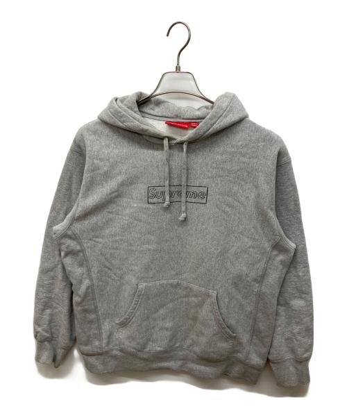 SUPREME（シュプリーム）Supreme (シュプリーム) KAWS (カウズ) 21SS Challk Box Logo Hooded グレー サイズ:Mの古着・服飾アイテム