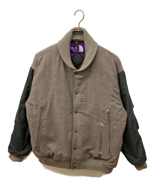 THE NORTHFACE PURPLELABEL（ザ・ノースフェイス パープルレーベル）THE NORTHFACE PURPLELABEL (ザ・ノースフェイス パープルレーベル) Herringbone Tweed Varsity Jacket ブラウン サイズ:Lの古着・服飾アイテム