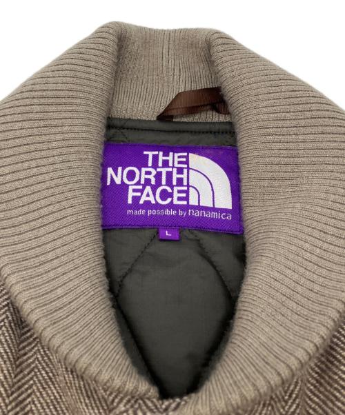 THE NORTHFACE PURPLELABEL（ザ・ノースフェイス パープルレーベル）THE NORTHFACE PURPLELABEL (ザ・ノースフェイス パープルレーベル) Herringbone Tweed Varsity Jacket ブラウン サイズ:Lの古着・服飾アイテム