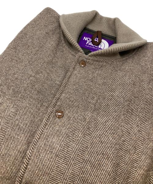 THE NORTHFACE PURPLELABEL（ザ・ノースフェイス パープルレーベル）THE NORTHFACE PURPLELABEL (ザ・ノースフェイス パープルレーベル) Herringbone Tweed Varsity Jacket ブラウン サイズ:Lの古着・服飾アイテム