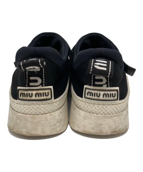 MIU MIU（ミュウミュウ）MIU MIU (ミュウミュウ) ベルクロローカットスニーカー ブラック サイズ:38の古着・服飾アイテム