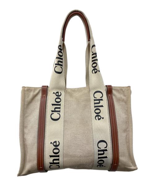 Chloe（クロエ）Chloe (クロエ) ウッディスモールトートバッグ ベージュの古着・服飾アイテム