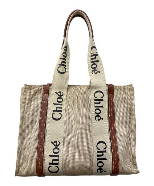 Chloe（クロエ）Chloe (クロエ) ウッディスモールトートバッグ ベージュの古着・服飾アイテム