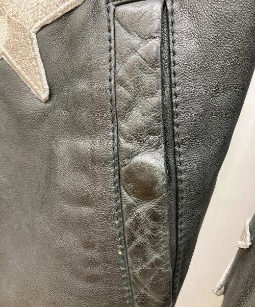 goosecraft（グースクラフト）GOOSECRAFT (グースクラフト) ラムレザースターブルゾン ブラック サイズ:Sの古着・服飾アイテム