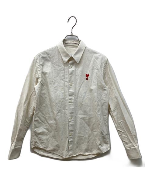 AMI Alexandre Mattiussi（アミアレクサンドルマテュッシ）AMI Alexandre Mattiussi (アミアレクサンドルマテュッシ) SMALL HEART LOGO OXFORD SHIRT ホワイト サイズ:38の古着・服飾アイテム