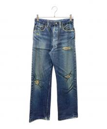 TALKING ABOUT THE ABSTRACTION（トーキング アバウト ジ アブストラクション）の古着「デニム転写スウェットパンツ」｜ブルー