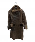 MIU MIUミュウミュウ）の古着「レザーコート」｜ブラウン