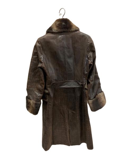 MIU MIU（ミュウミュウ）MIU MIU (ミュウミュウ) レザーコート ブラウン サイズ:40の古着・服飾アイテム