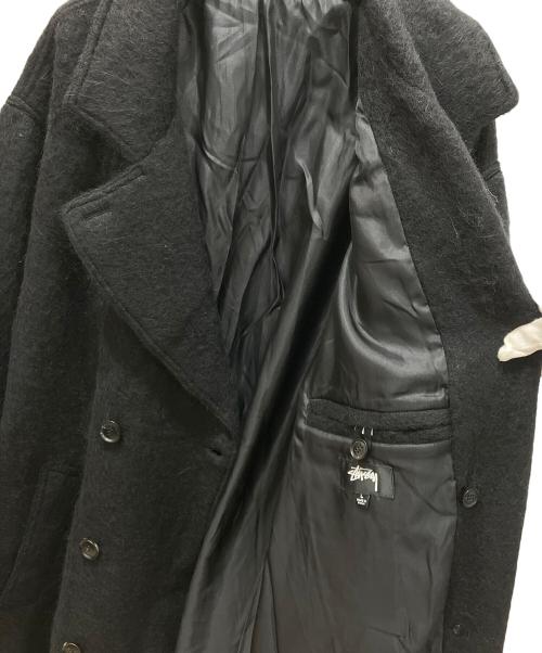 stussy（ステューシー）stussy (ステューシー) Mohair Trench Coat ブラック サイズ:Lの古着・服飾アイテム