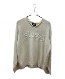 stussy（ステューシー）の古着「ロゴコットンリネンニット」｜アイボリー