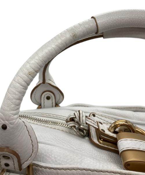 Chloe（クロエ）Chloe (クロエ) パディントン レザーハンドバッグ ホワイトの古着・服飾アイテム
