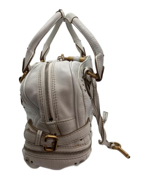 Chloe（クロエ）Chloe (クロエ) パディントン レザーハンドバッグ ホワイトの古着・服飾アイテム