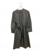 自由区ジユウク）の古着「洗えるメモリーノーカラー コート」｜グレー