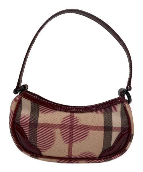 BURBERRY（バーバリー）BURBERRY (バーバリー) ミニハンドバッグ レッド×ベージュの古着・服飾アイテム