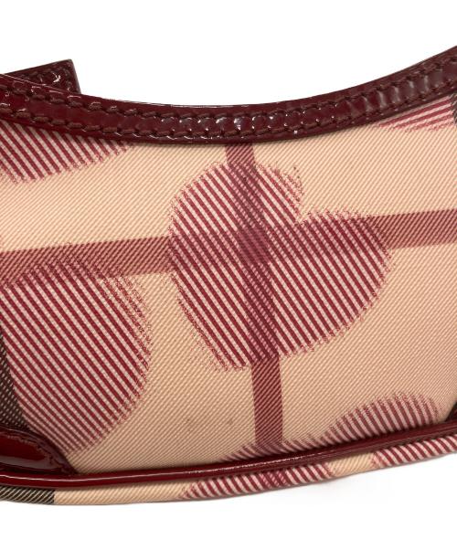 BURBERRY（バーバリー）BURBERRY (バーバリー) ミニハンドバッグ レッド×ベージュの古着・服飾アイテム