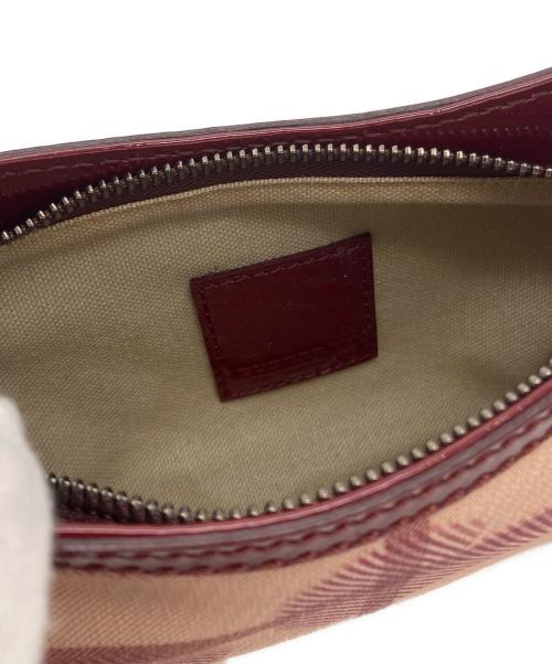 BURBERRY（バーバリー）BURBERRY (バーバリー) ミニハンドバッグ レッド×ベージュの古着・服飾アイテム