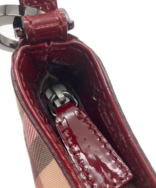 BURBERRY（バーバリー）BURBERRY (バーバリー) ミニハンドバッグ レッド×ベージュの古着・服飾アイテム