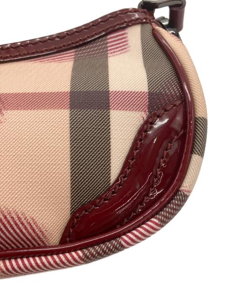 BURBERRY（バーバリー）BURBERRY (バーバリー) ミニハンドバッグ レッド×ベージュの古着・服飾アイテム
