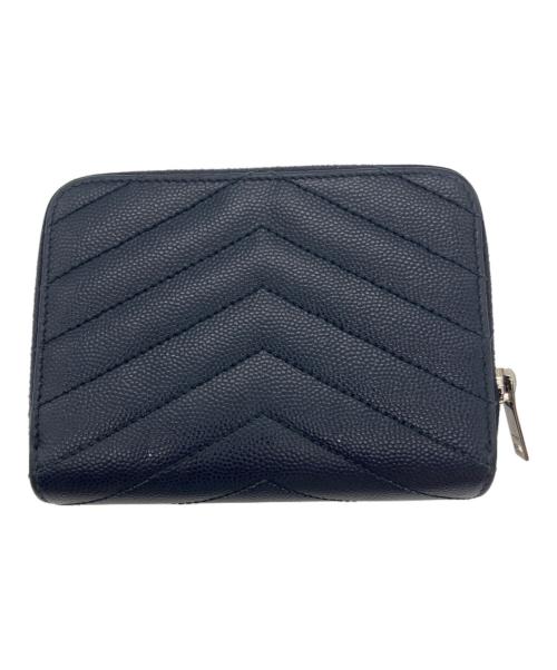 Saint Laurent Paris（サンローランパリ）Saint Laurent Paris (サンローランパリ) カサンドラ Vステッチ財布 ネイビーの古着・服飾アイテム