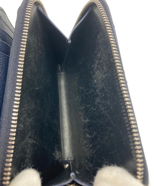 Saint Laurent Paris（サンローランパリ）Saint Laurent Paris (サンローランパリ) カサンドラ Vステッチ財布 ネイビーの古着・服飾アイテム