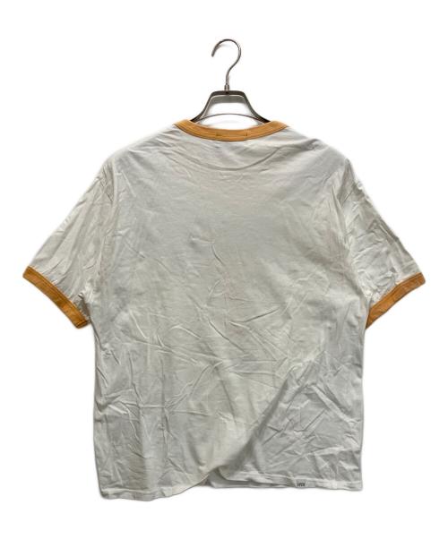 Hysteric Glamour（ヒステリックグラマー）Hysteric Glamour (ヒステリックグラマー) 23SS TASTE OF HYSTERIC トリム Tシャツ ホワイト×オレンジ サイズ:Lの古着・服飾アイテム