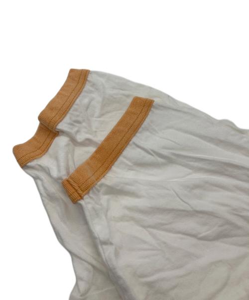 Hysteric Glamour（ヒステリックグラマー）Hysteric Glamour (ヒステリックグラマー) 23SS TASTE OF HYSTERIC トリム Tシャツ ホワイト×オレンジ サイズ:Lの古着・服飾アイテム