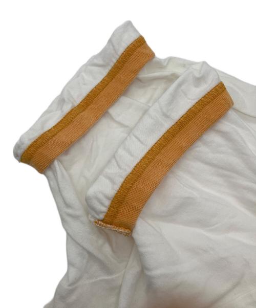 Hysteric Glamour（ヒステリックグラマー）Hysteric Glamour (ヒステリックグラマー) 23SS TASTE OF HYSTERIC トリム Tシャツ ホワイト×オレンジ サイズ:Lの古着・服飾アイテム