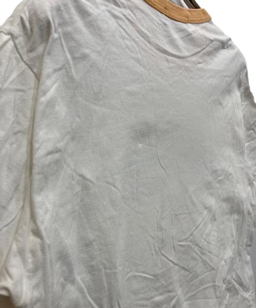 Hysteric Glamour（ヒステリックグラマー）Hysteric Glamour (ヒステリックグラマー) 23SS TASTE OF HYSTERIC トリム Tシャツ ホワイト×オレンジ サイズ:Lの古着・服飾アイテム