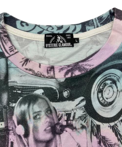 Hysteric Glamour（ヒステリックグラマー）Hysteric Glamour (ヒステリックグラマー) MONDO HOLIDAY Tシャツ パープル×ブルー サイズ:ｌの古着・服飾アイテム