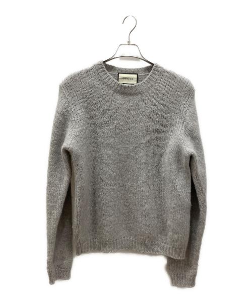 GUCCI（グッチ）GUCCI (グッチ) GG刺繍ロゴニット グレー サイズ:Sの古着・服飾アイテム