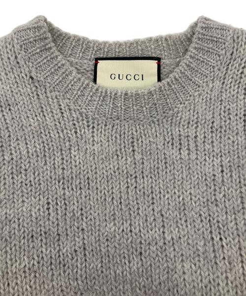GUCCI（グッチ）GUCCI (グッチ) GG刺繍ロゴニット グレー サイズ:Sの古着・服飾アイテム