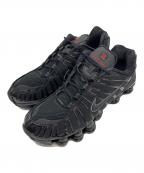 NIKEナイキ）の古着「SHOX TL BLACK/BLACK-MTLC HEMATITE-MAX ORANGE ローカットスニーカー」｜ブラック