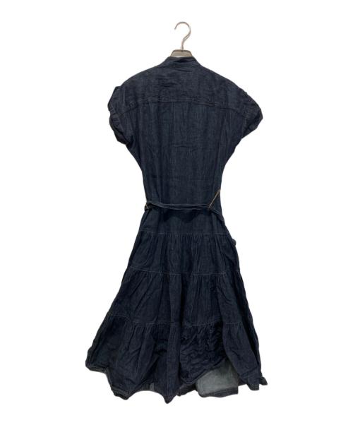LAUREN RALPH LAUREN（ローレンラルフローレン）LAUREN RALPH LAUREN (ローレンラルフローレン) デニム ティアードワンピース ショートスリーブ ネイビー サイズ:00の古着・服飾アイテム