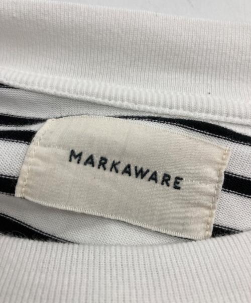 MARKAWARE（マーカウェア）MARKAWARE (マーカウェア) BOX Tee S/S ORGANIC COTTON BORDER ホワイト×ブラック サイズ:1の古着・服飾アイテム