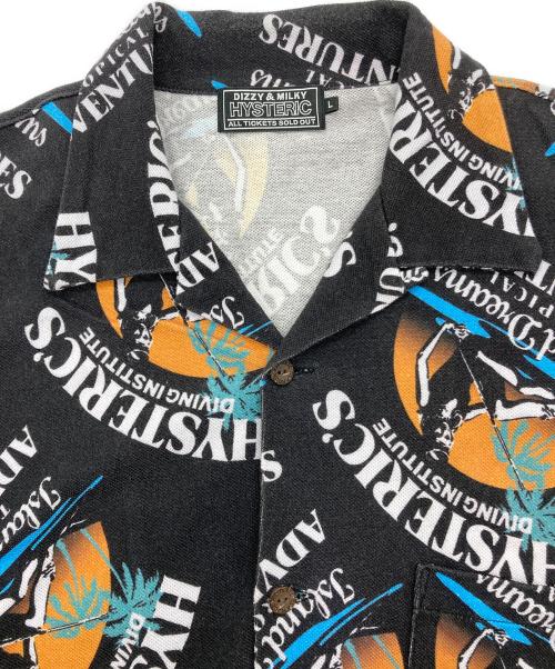 Hysteric Glamour（ヒステリックグラマー）Hysteric Glamour (ヒステリックグラマー) ISLAND DREAMS柄シャツ オープンカラーシャツ ブラック サイズ:Lの古着・服飾アイテム