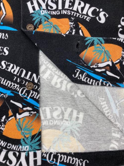 Hysteric Glamour（ヒステリックグラマー）Hysteric Glamour (ヒステリックグラマー) ISLAND DREAMS柄シャツ オープンカラーシャツ ブラック サイズ:Lの古着・服飾アイテム