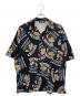 Hysteric Glamour（ヒステリックグラマー）の古着「ISLAND DREAMS柄シャツ オープンカラーシャツ」｜ブラック