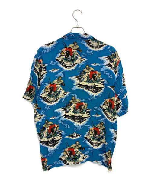 Hysteric Glamour（ヒステリックグラマー）Hysteric Glamour (ヒステリックグラマー) SWAMP MAIDEN柄 アロハシャツ オープンカラーシャツ ブルー サイズ:Lの古着・服飾アイテム