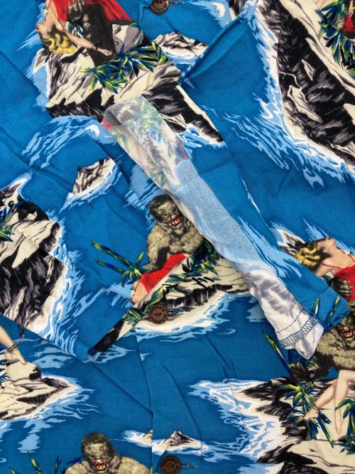 Hysteric Glamour（ヒステリックグラマー）Hysteric Glamour (ヒステリックグラマー) SWAMP MAIDEN柄 アロハシャツ オープンカラーシャツ ブルー サイズ:Lの古着・服飾アイテム