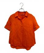 JIL SANDERジルサンダー）の古着「半袖レーヨンシャツ」｜オレンジ
