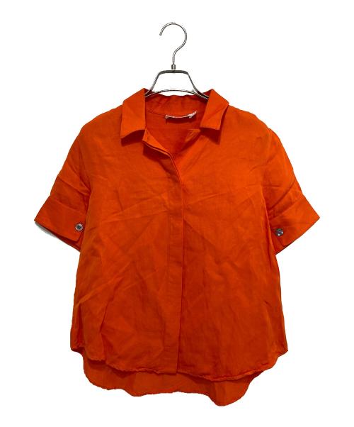 JIL SANDER（ジルサンダー）JIL SANDER (ジルサンダー) 半袖レーヨンシャツ オレンジ サイズ:32の古着・服飾アイテム