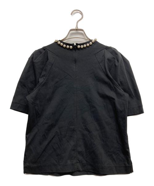 CELFORD（セルフォード）CELFORD (セルフォード) パール付きシルケットプルオーバー ブラック サイズ:38の古着・服飾アイテム