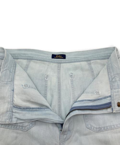 POLO RALPH LAUREN（ポロ・ラルフローレン）POLO RALPH LAUREN (ポロ・ラルフローレン) リネン混デニムパンツ インディゴ サイズ:29Sの古着・服飾アイテム