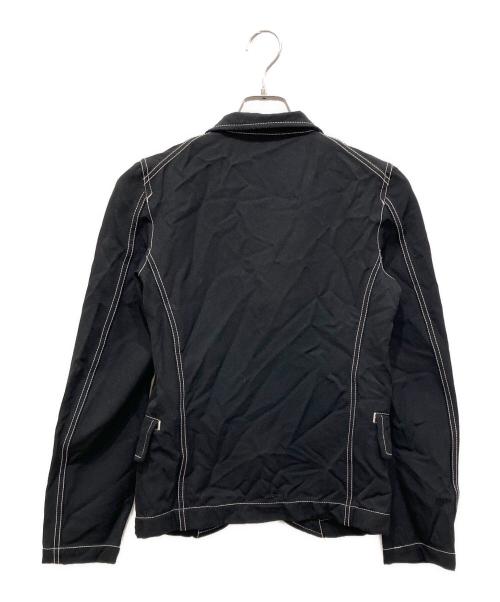 BLACK COMME des GARCONS（ブラックコムデギャルソン）BLACK COMME des GARCONS (ブラックコムデギャルソン) ポリ縮テーラードジャケット ブラック サイズ:XSの古着・服飾アイテム