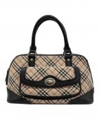 BURBERRYバーバリー）の古着「ノバチェック柄ハンドバッグ」｜ベージュ×ブラック
