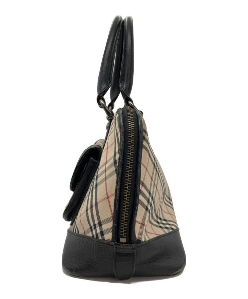 BURBERRY（バーバリー）BURBERRY (バーバリー) ノバチェック柄ハンドバッグ ベージュ×ブラックの古着・服飾アイテム