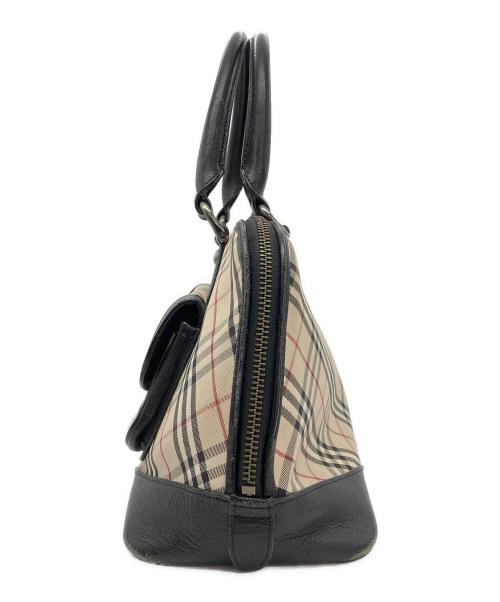 BURBERRY（バーバリー）BURBERRY (バーバリー) ノバチェック柄ハンドバッグ ベージュ×ブラックの古着・服飾アイテム